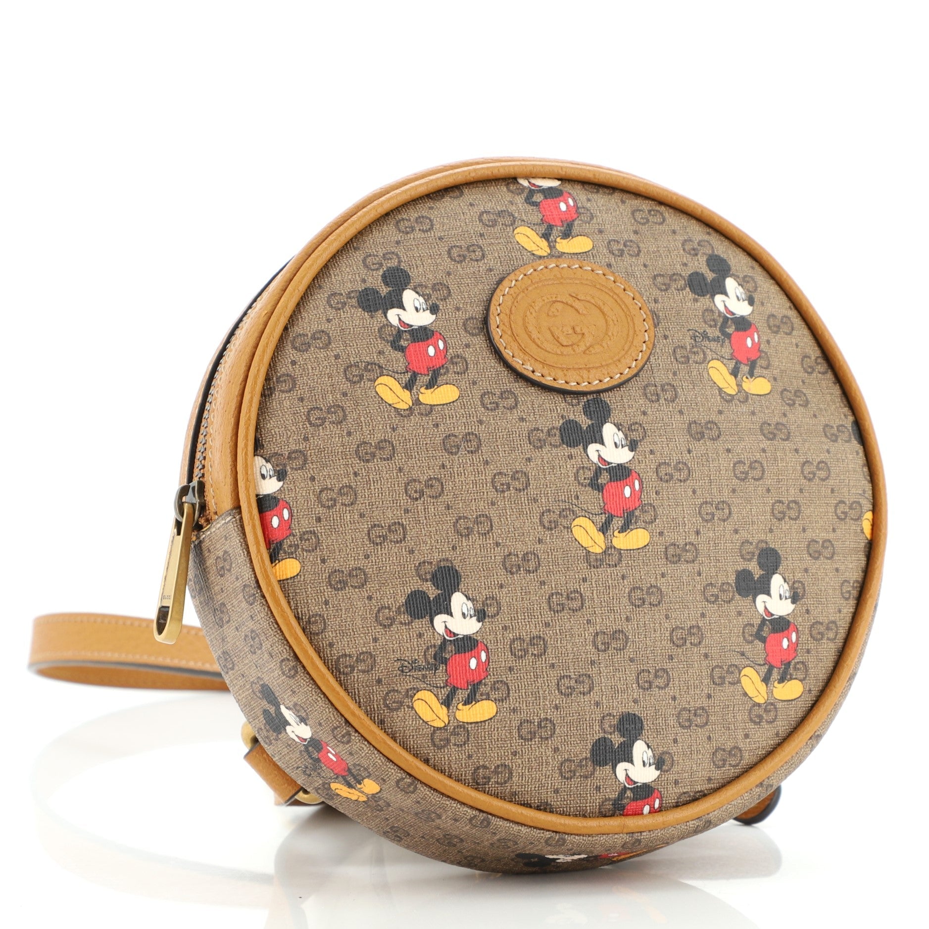 Disney Mickey Mouse Round Backpack Printed Mini GG Coated Canvas Mini