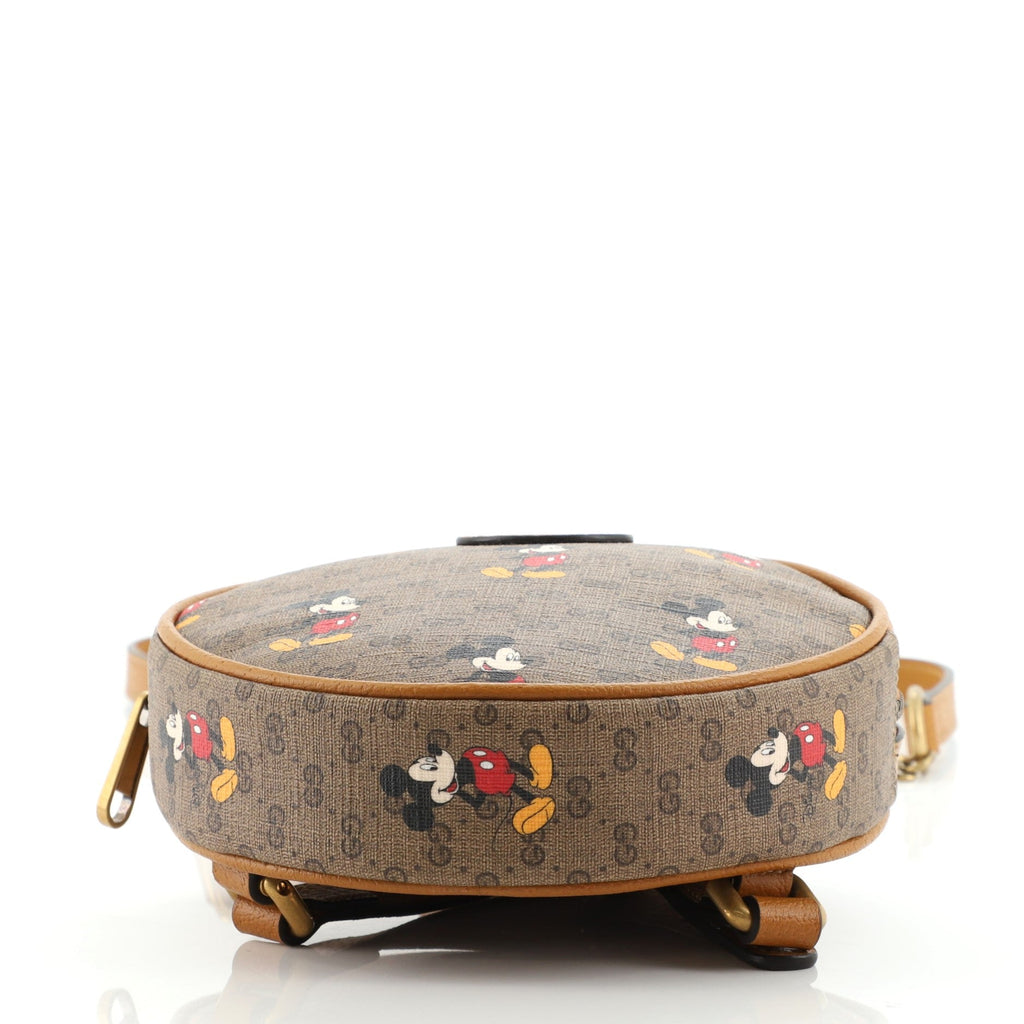 Disney Mickey Mouse Round Backpack Printed Mini GG Coated Canvas Mini