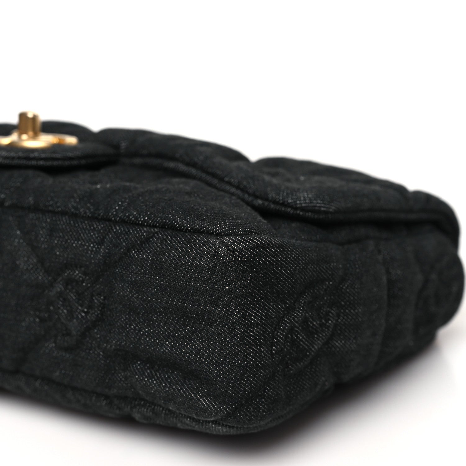 Denim Quilted Medium Funky Town Flap Black