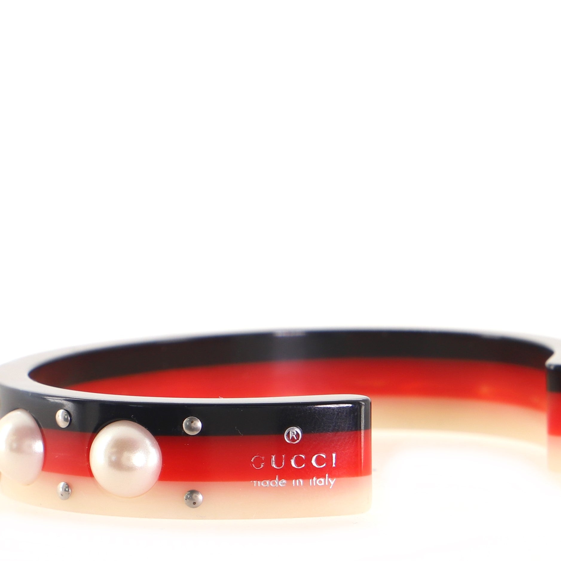 Bee Web Cuff Bracelet Studded Resin and Faux Pearls