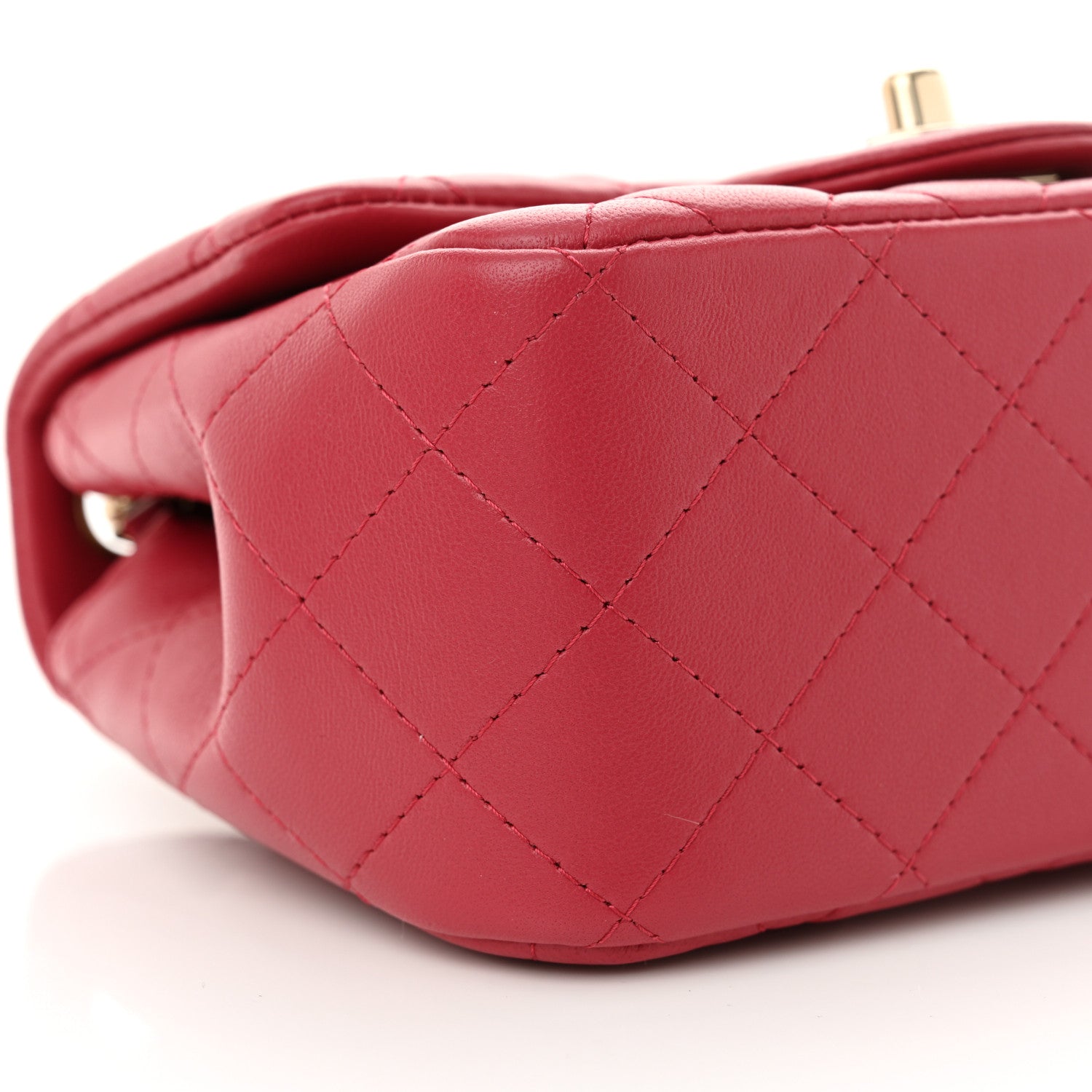 Lambskin Quilted Mini Square Flap Dark Pink