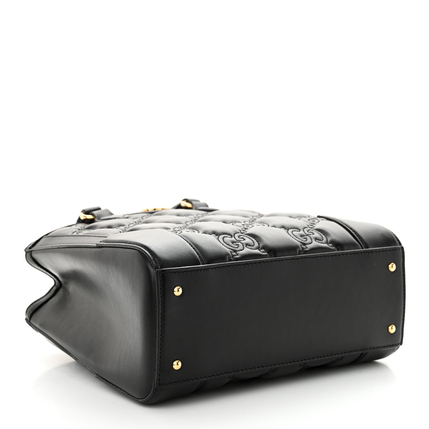 Calfskin GG Matelasse Mini Tote Bag Black Natural