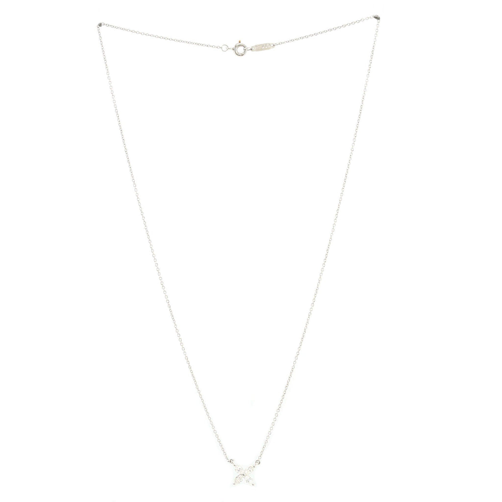 Victoria Pendant Necklace Platinum with Diamonds Medium