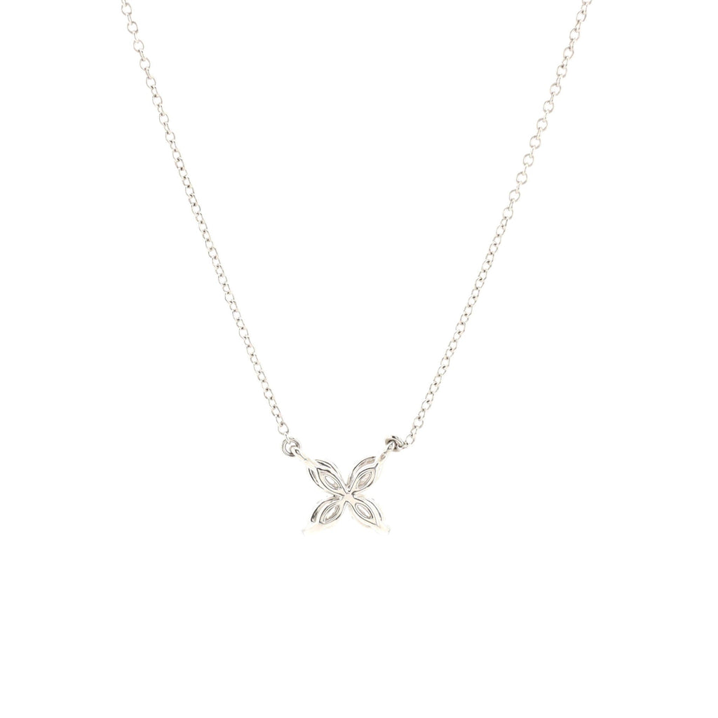 Victoria Pendant Necklace Platinum with Diamonds Medium