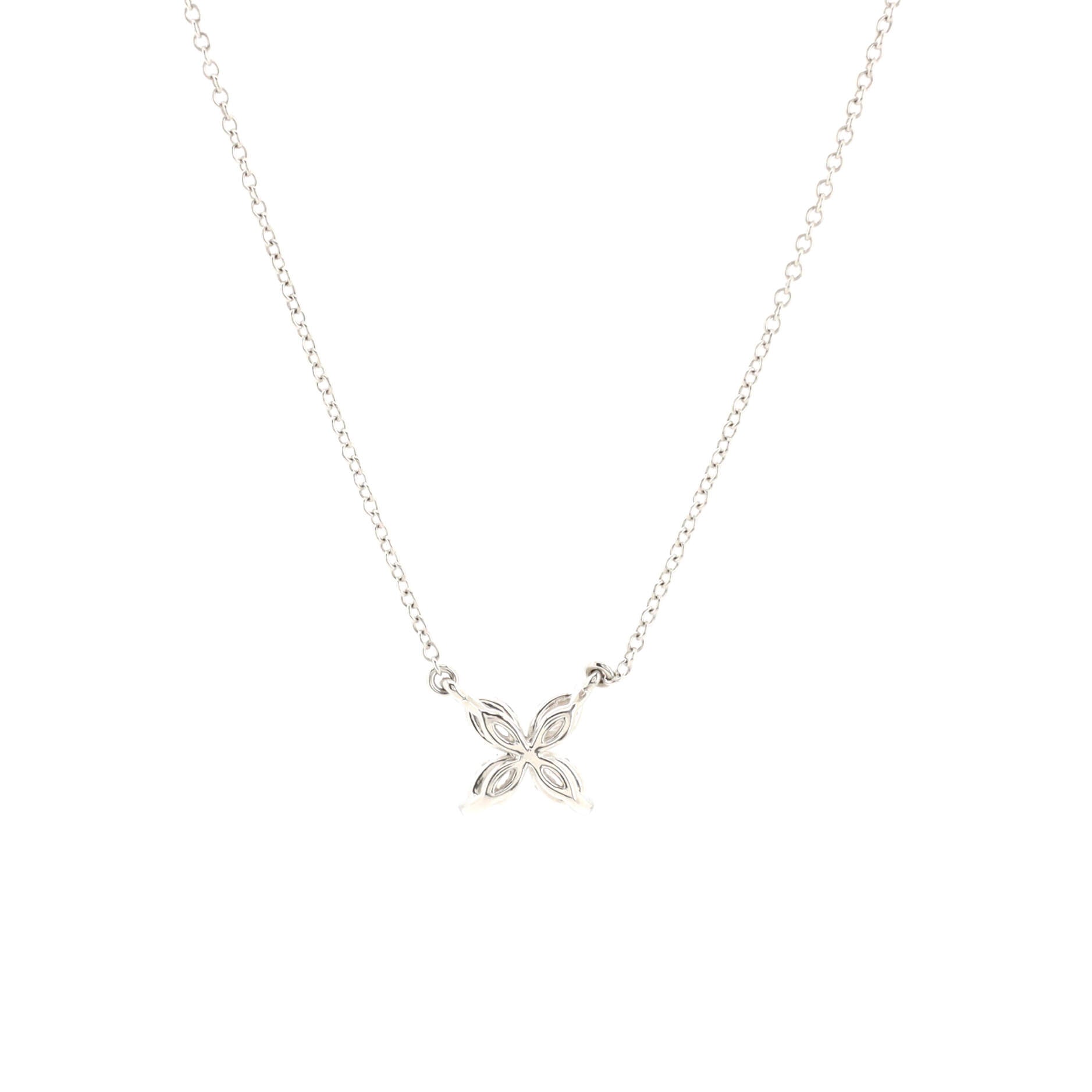 Victoria Pendant Necklace Platinum with Diamonds Medium
