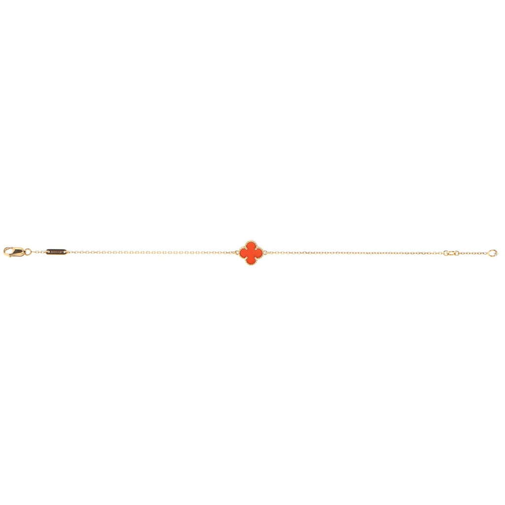 Sweet Alhambra Bracelet 18K Rose Gold and Carnelian