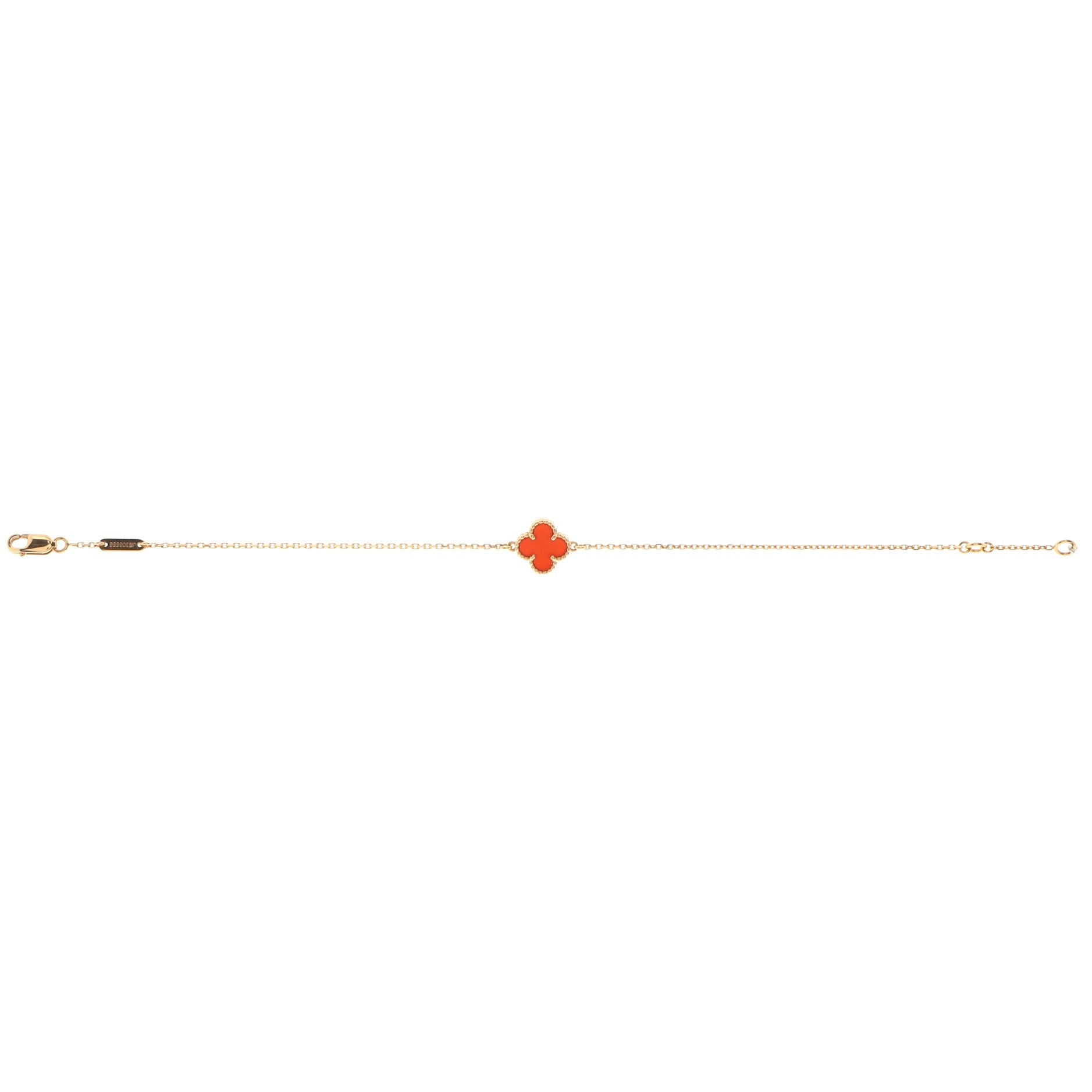 Sweet Alhambra Bracelet 18K Rose Gold and Carnelian