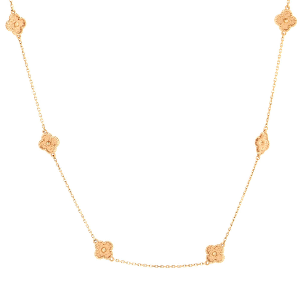 Sweet Alhambra 16 Motifs Necklace 18K Rose Gold
