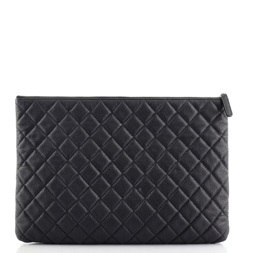 O Case Clutch Quilted Caviar Large