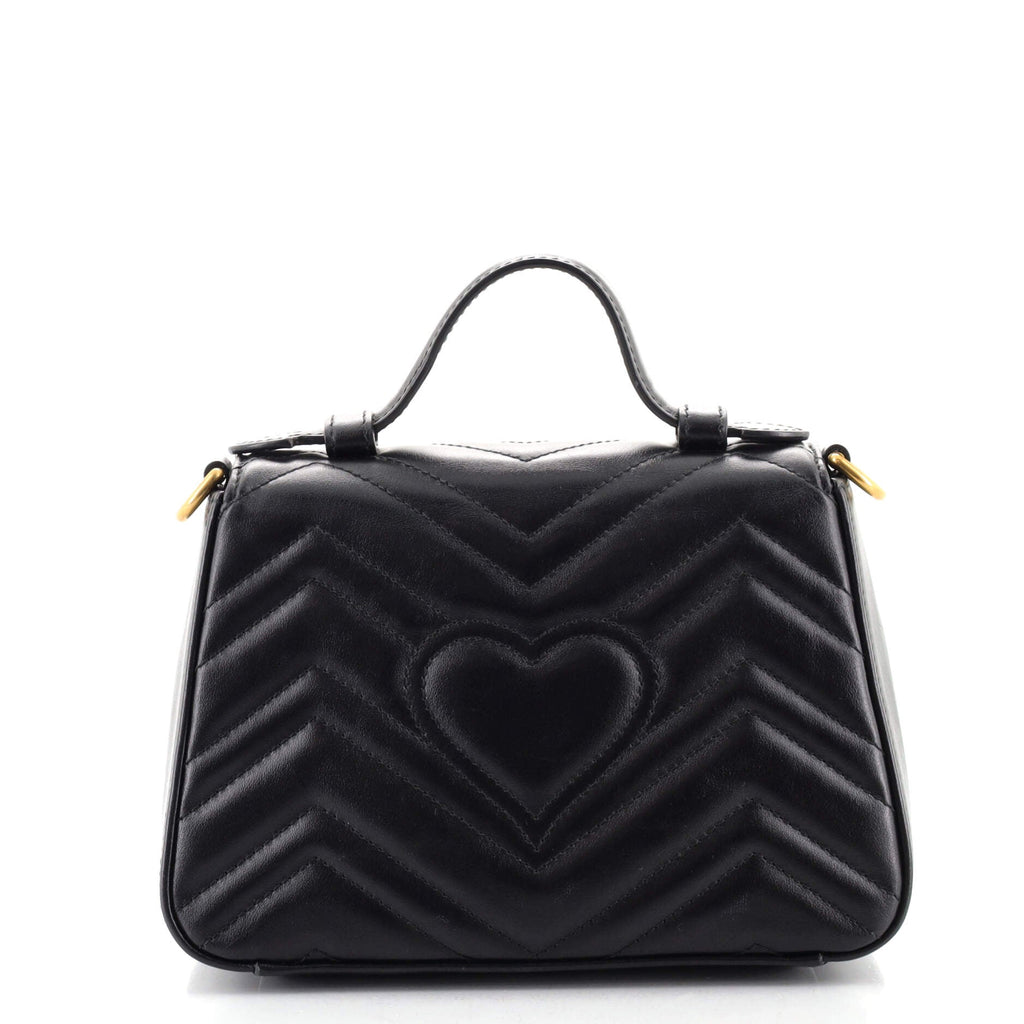 GG Marmont Top Handle Flap Bag Matelasse Leather Mini