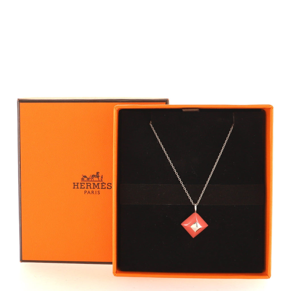 Cupidon Pendant Necklace Metal and Enamel