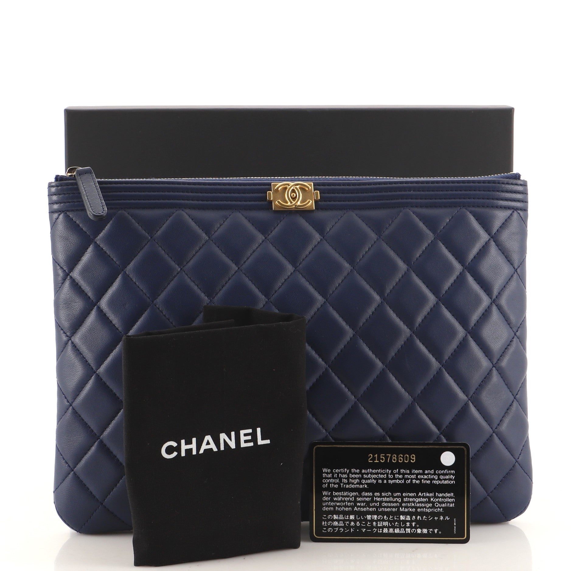 Boy O Case Clutch Quilted Lambskin Medium