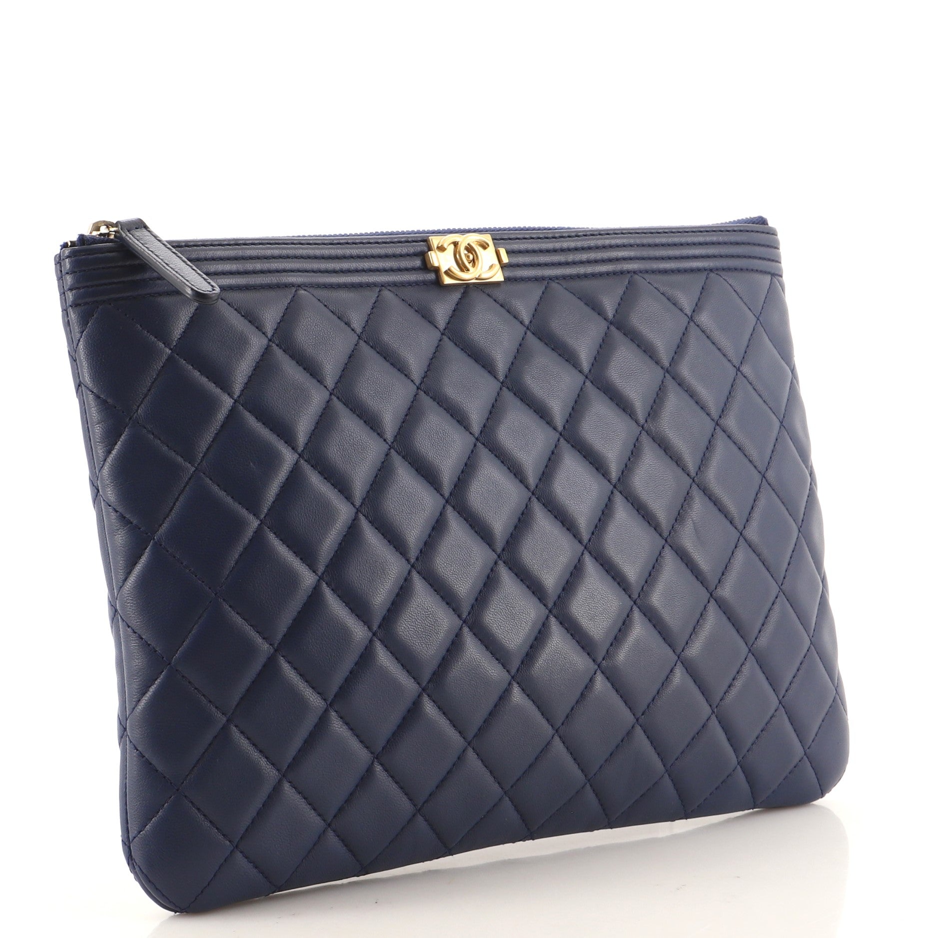 Boy O Case Clutch Quilted Lambskin Medium