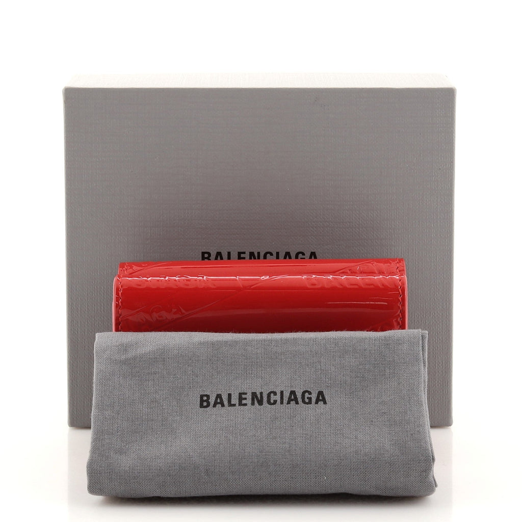 Logo Trifold Wallet Embossed Patent Mini