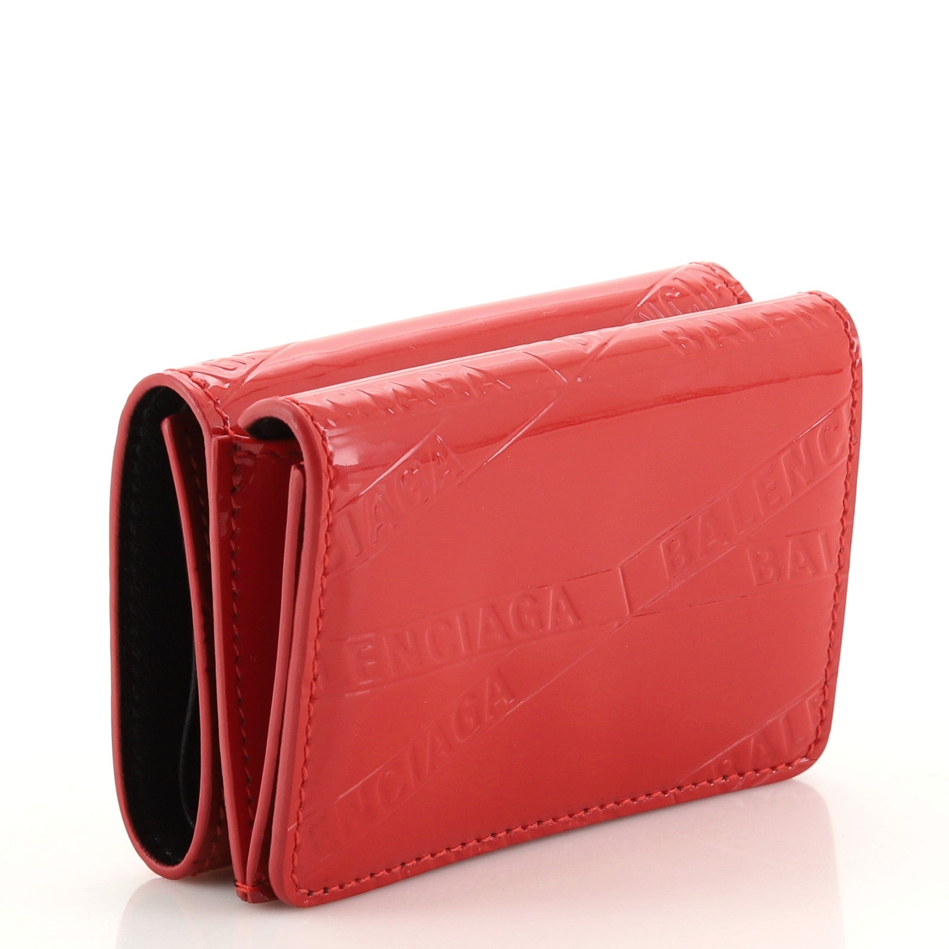Logo Trifold Wallet Embossed Patent Mini