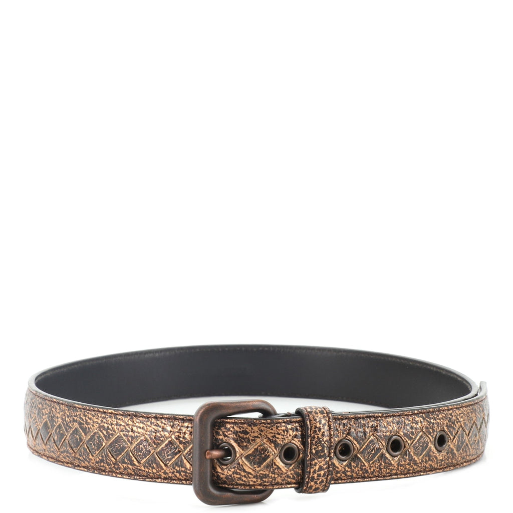 Belt Leather with Intrecciato Detail Wide 80