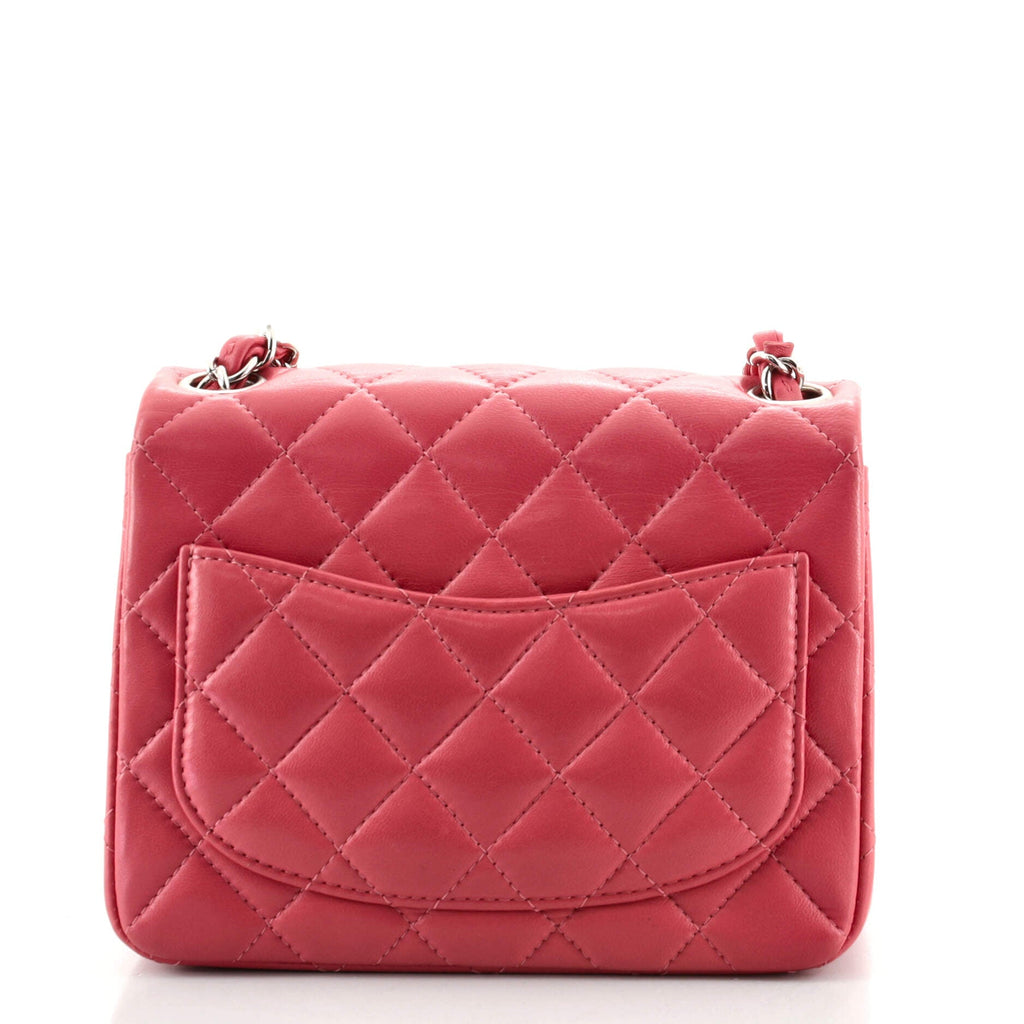 Square Classic Single Flap Bag Quilted Lambskin Mini