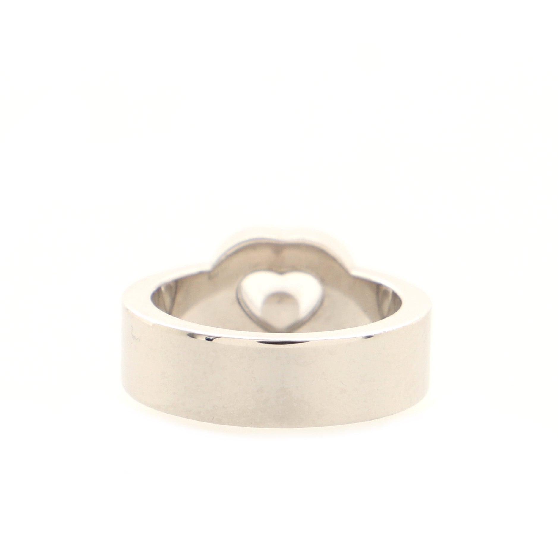 Happy Diamonds 1 Diamond Heart Ring 18K White Gold with 1 Floating Diamond
