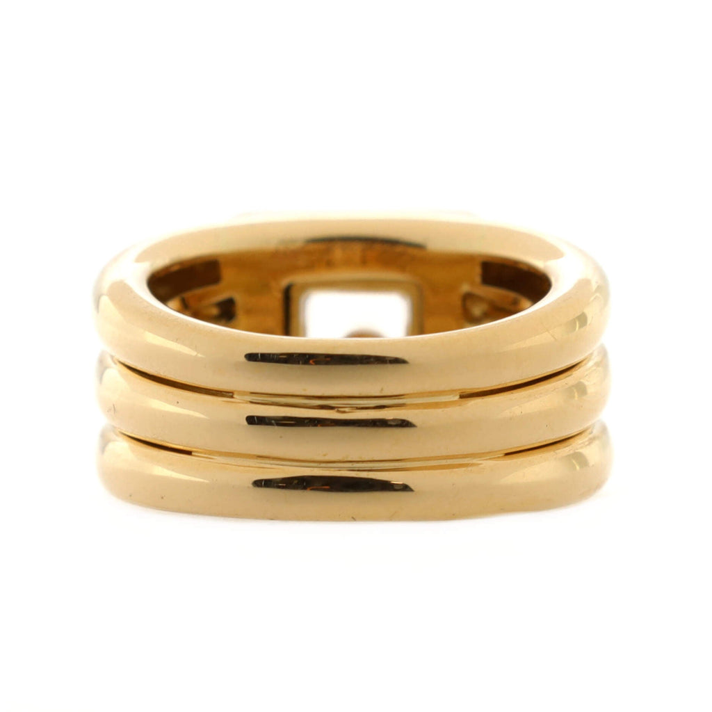 Happy Diamonds Square Ring 18K Yellow Gold with Floating Diamonds