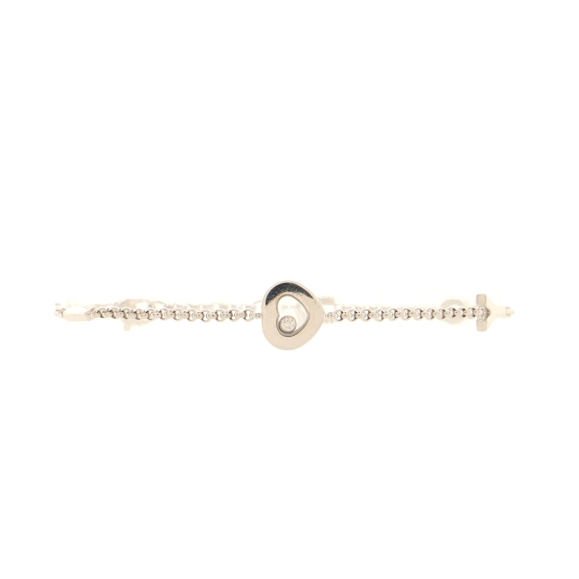 I Love You' Bracelet 18K White Gold with Floating Diamond