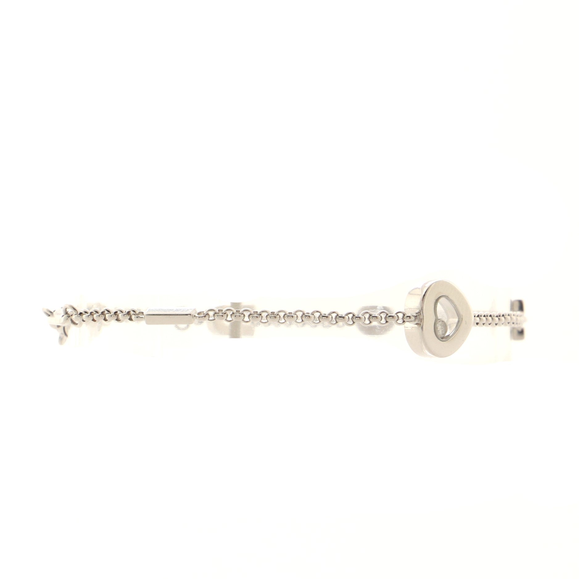 I Love You' Bracelet 18K White Gold with Floating Diamond