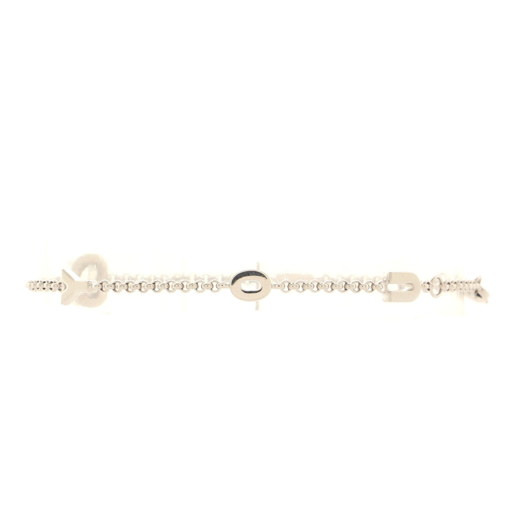 I Love You' Bracelet 18K White Gold with Floating Diamond
