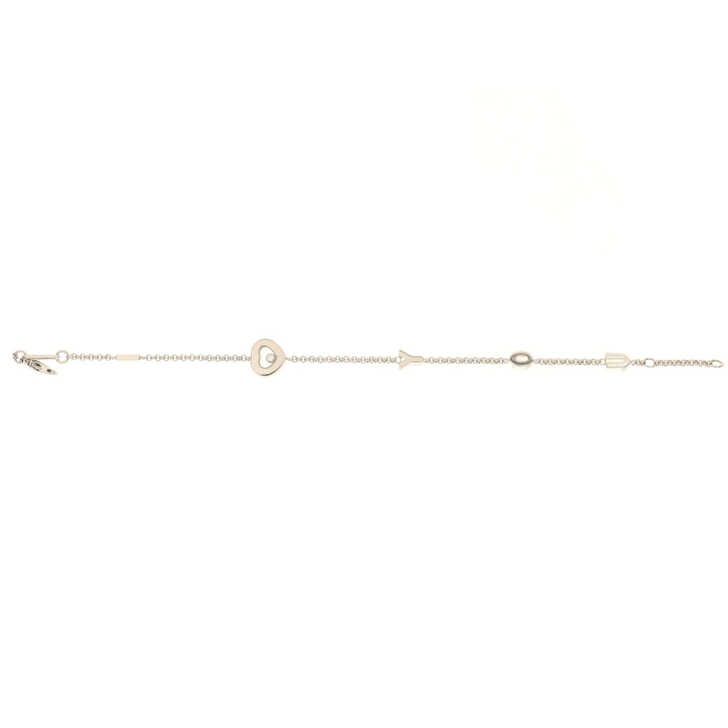 I Love You' Bracelet 18K White Gold with Floating Diamond