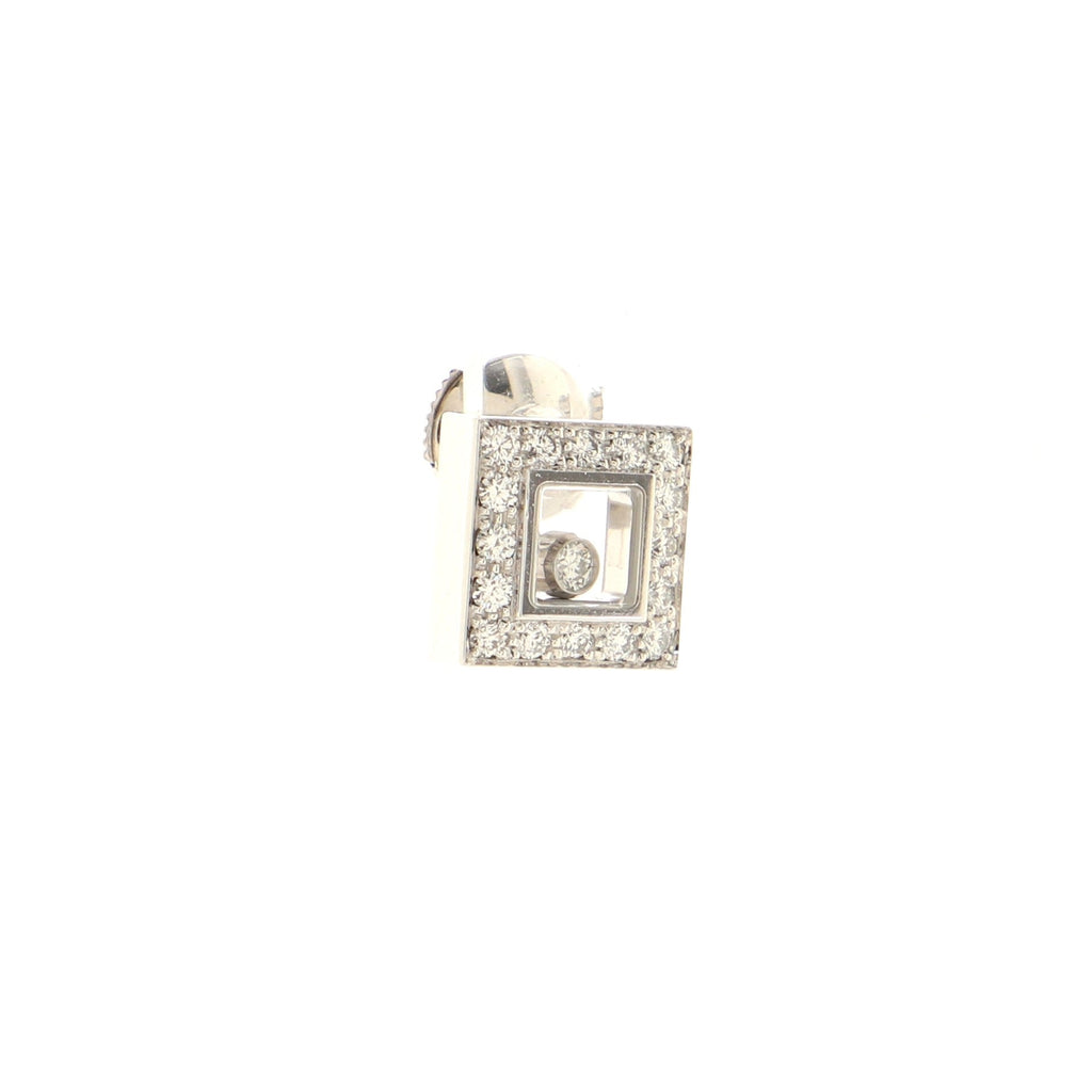 Happy Stud Earrings 18K White Gold and Diamonds