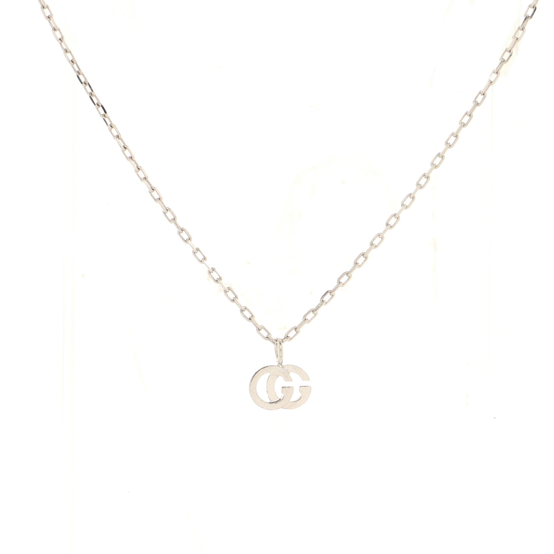 GG Running Necklace 18K White Gold with Diamond