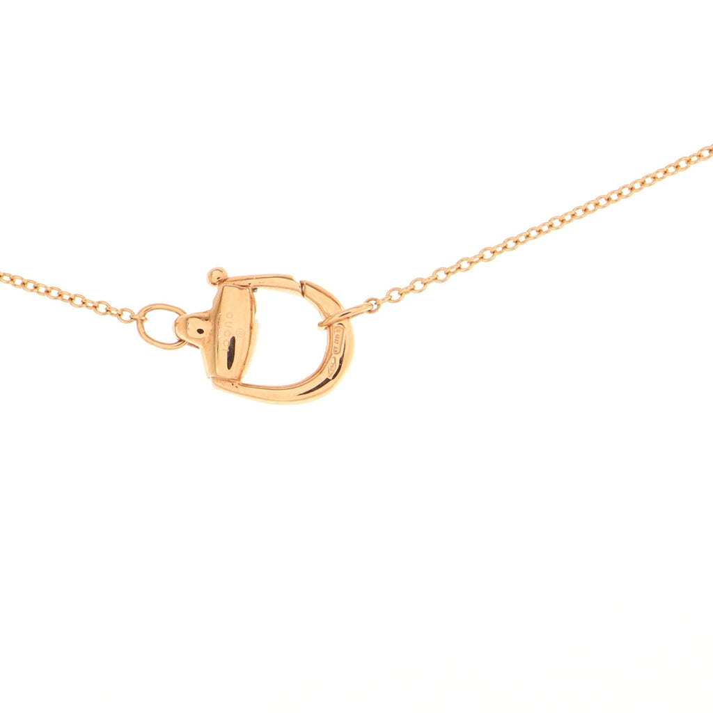 Horsebit Necklace 18K Rose Gold with Diamonds and Topaz