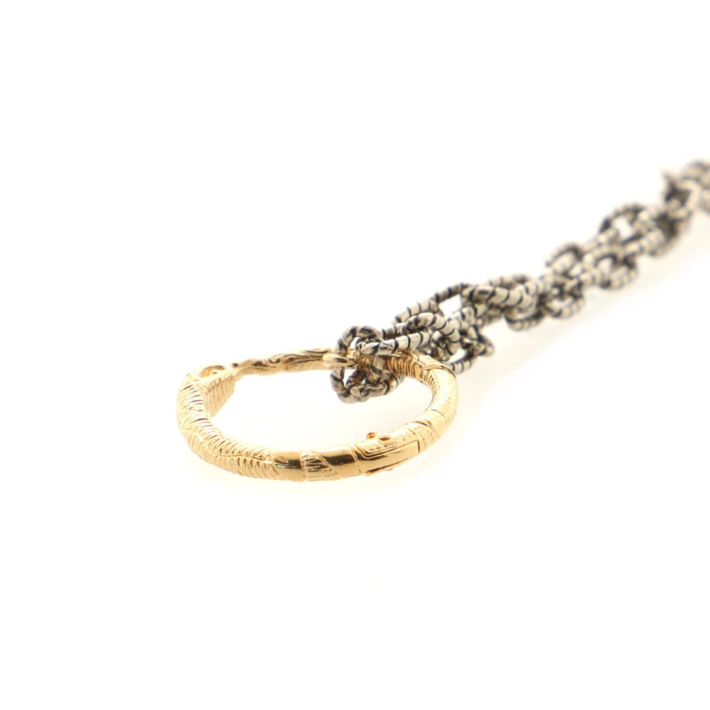 Snake Ring Pendant Necklace Sterling Silver and 18K Yellow Gold