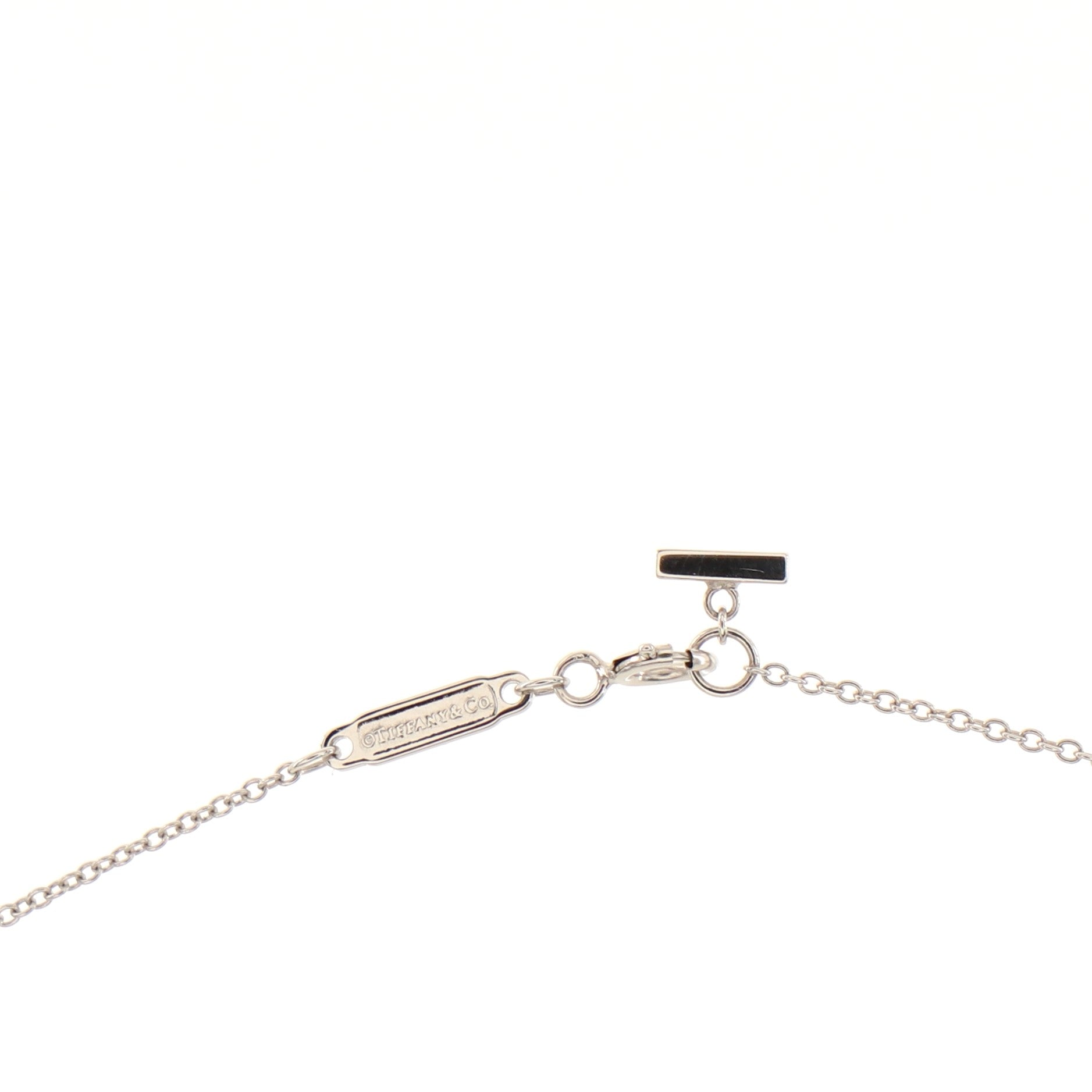 T Smile Pendant Necklace 18K White Gold Mini