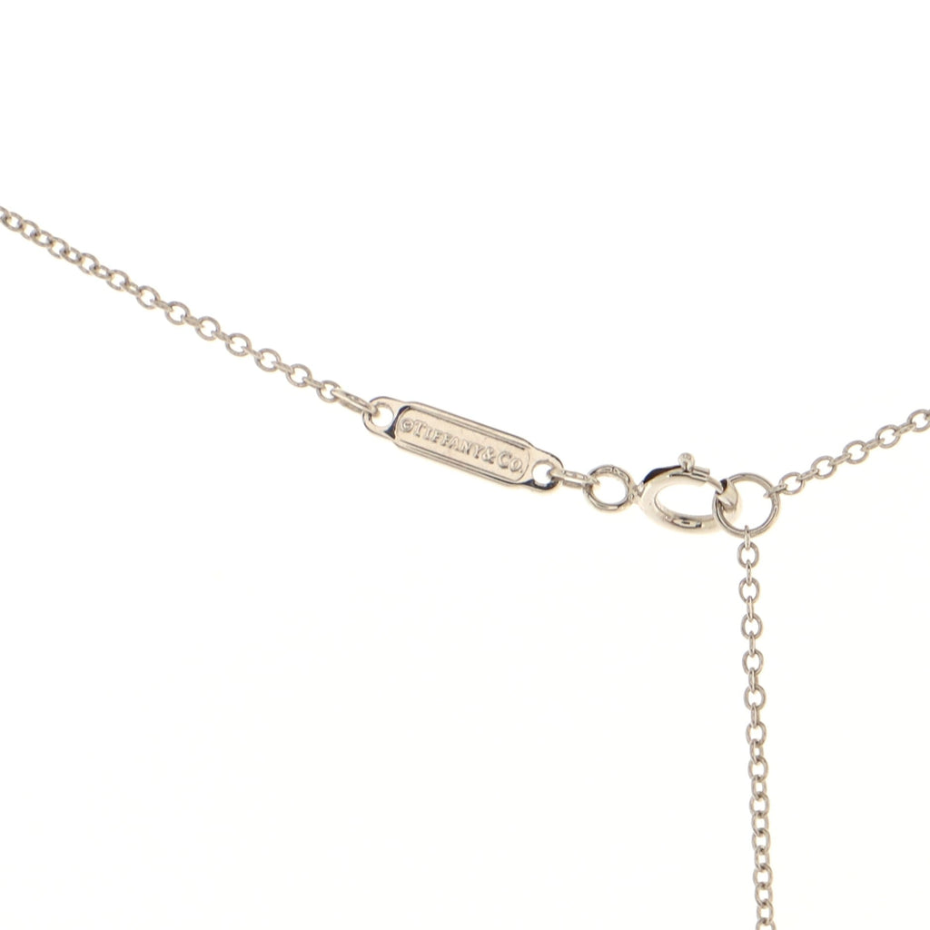 T Smile Pendant Necklace 18K White Gold with Diamonds Mini