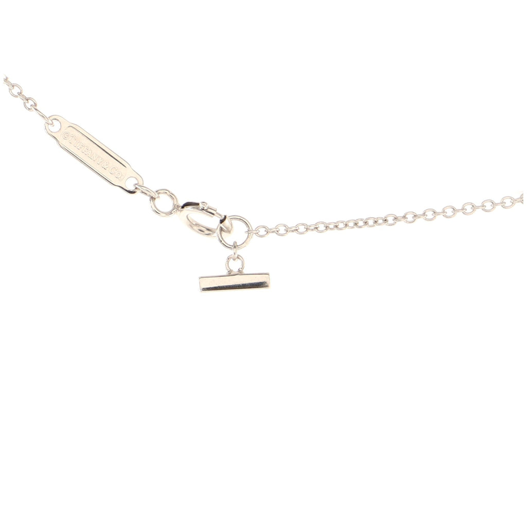 T Smile Pendant Necklace 18K White Gold with Diamonds Mini
