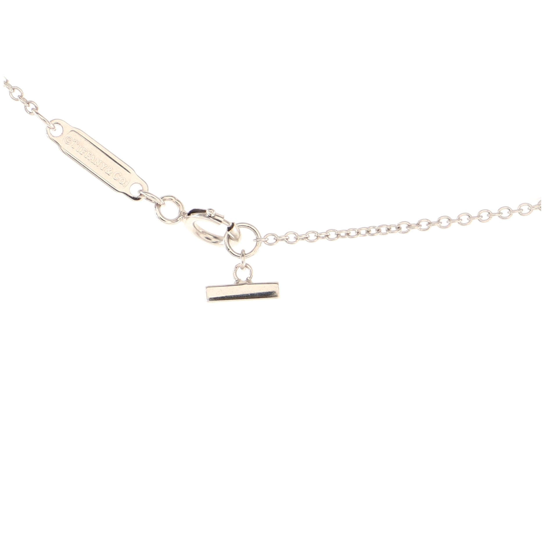 T Smile Pendant Necklace 18K White Gold with Diamonds Mini