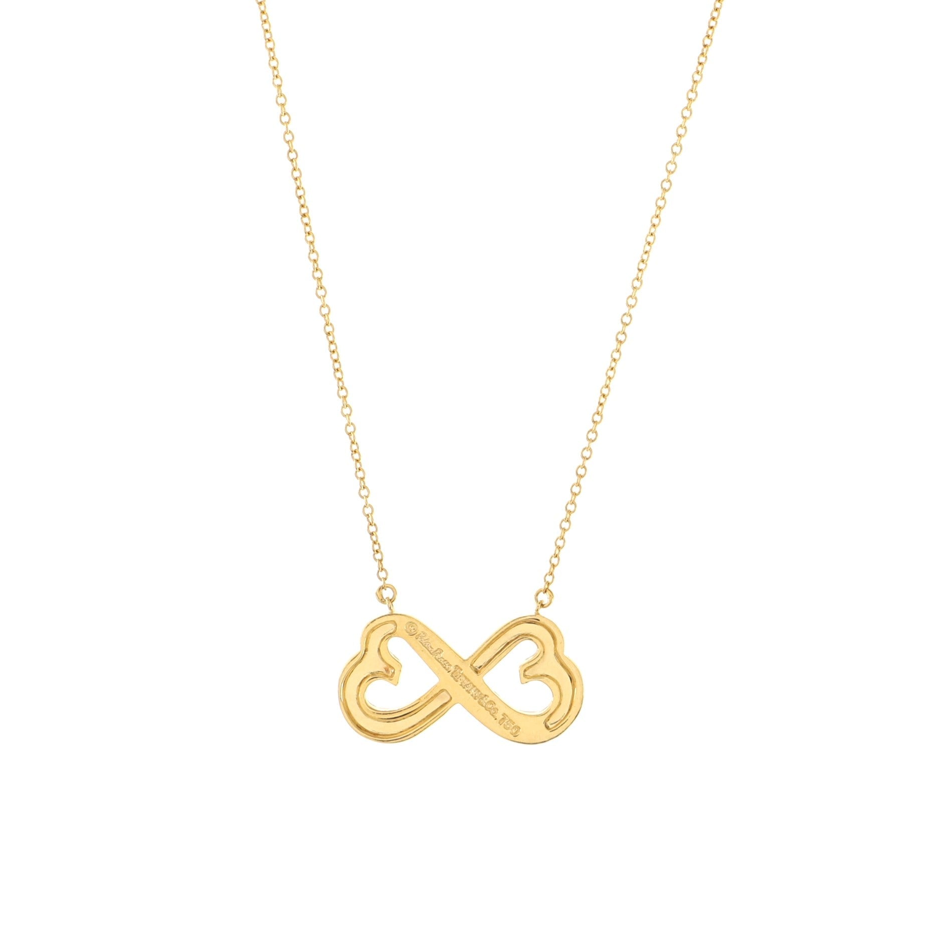Double Loving Heart Necklace 18K Yellow Gold