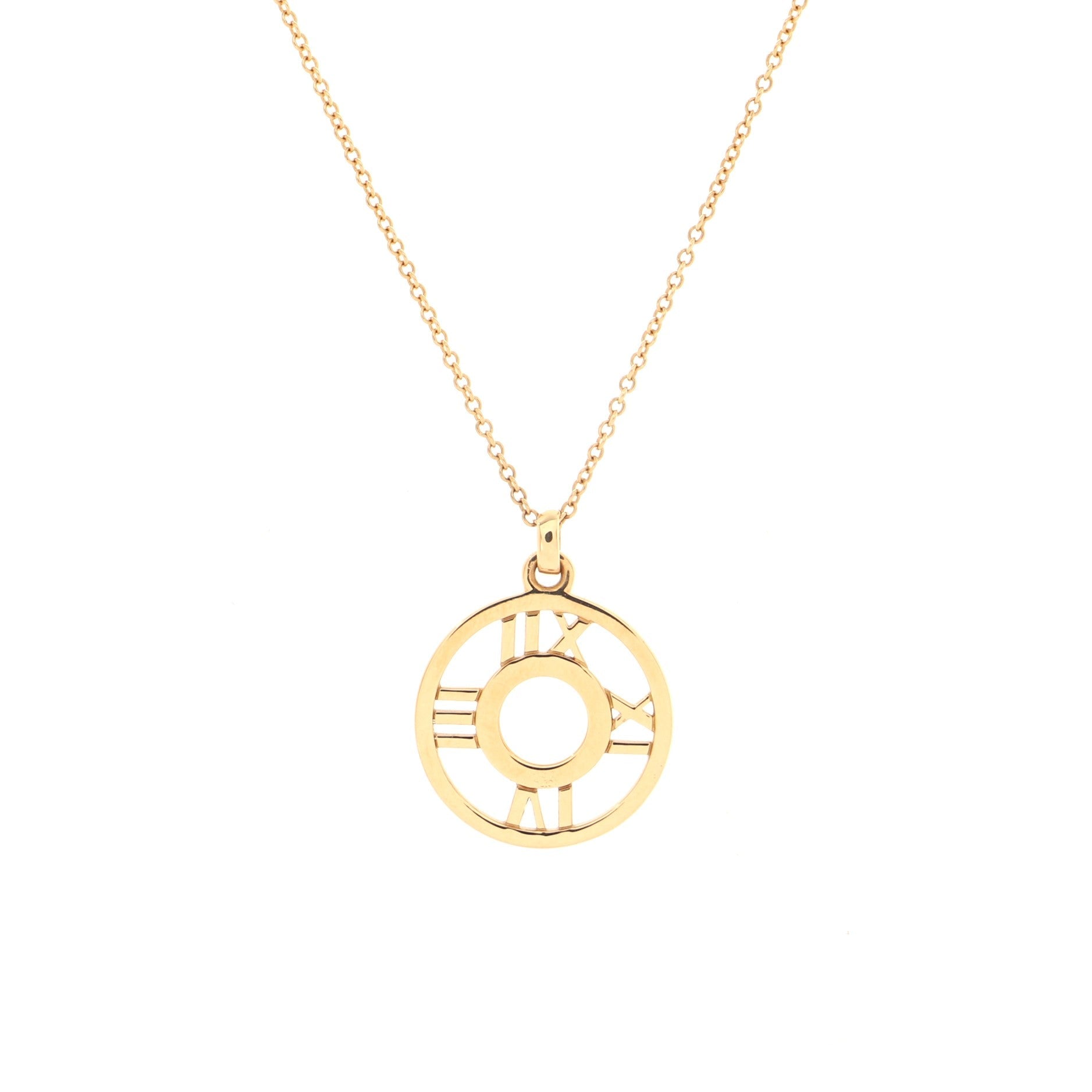 Atlas Open Medallion Pendant Necklace 18K Rose Gold with Diamonds Small