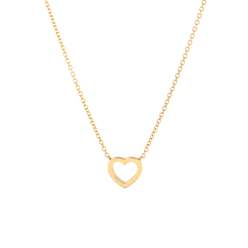 Metro Heart Pendant Necklace 18K Rose Gold and Diamonds Mini