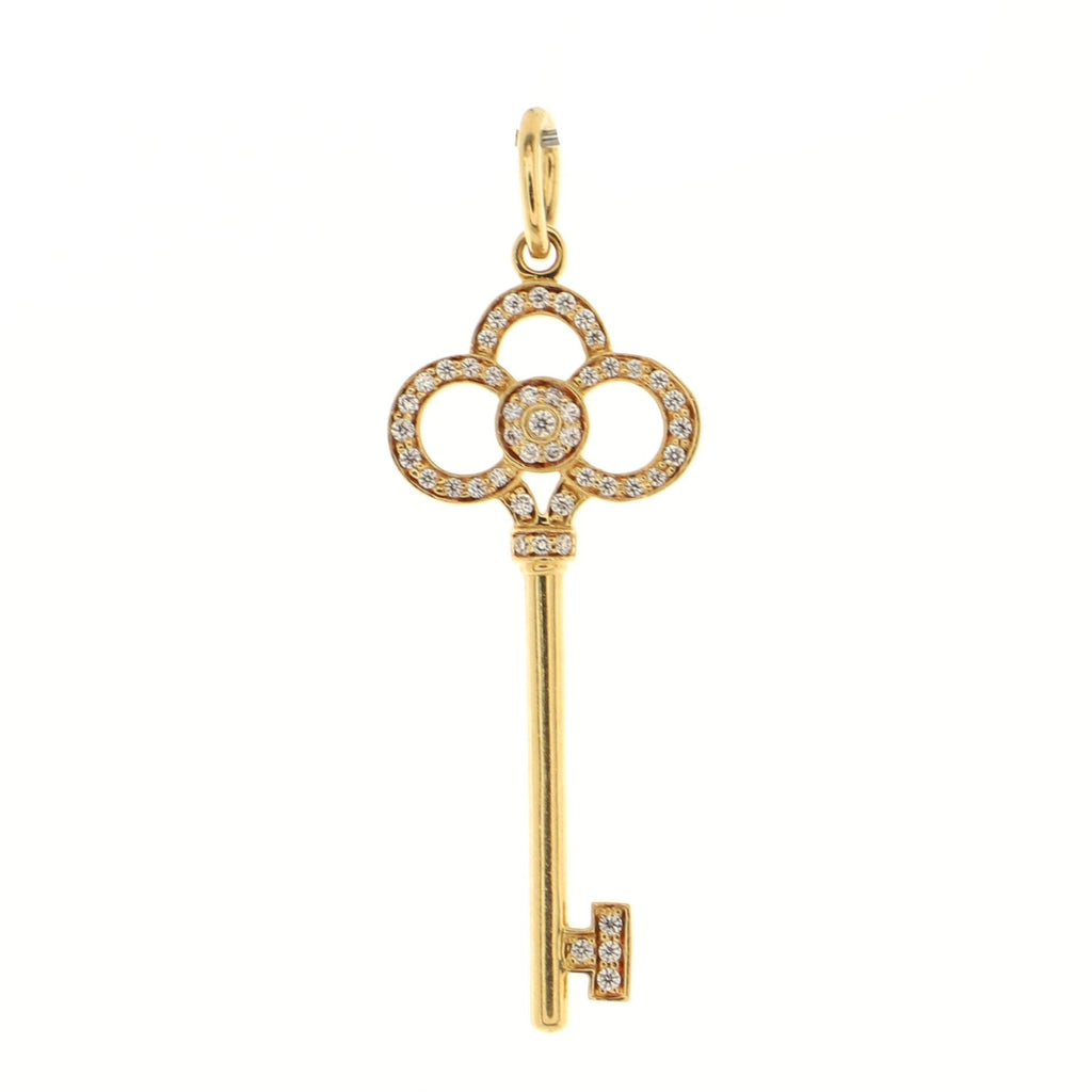 Crown Key Necklace 18K Yellow Gold and Diamonds