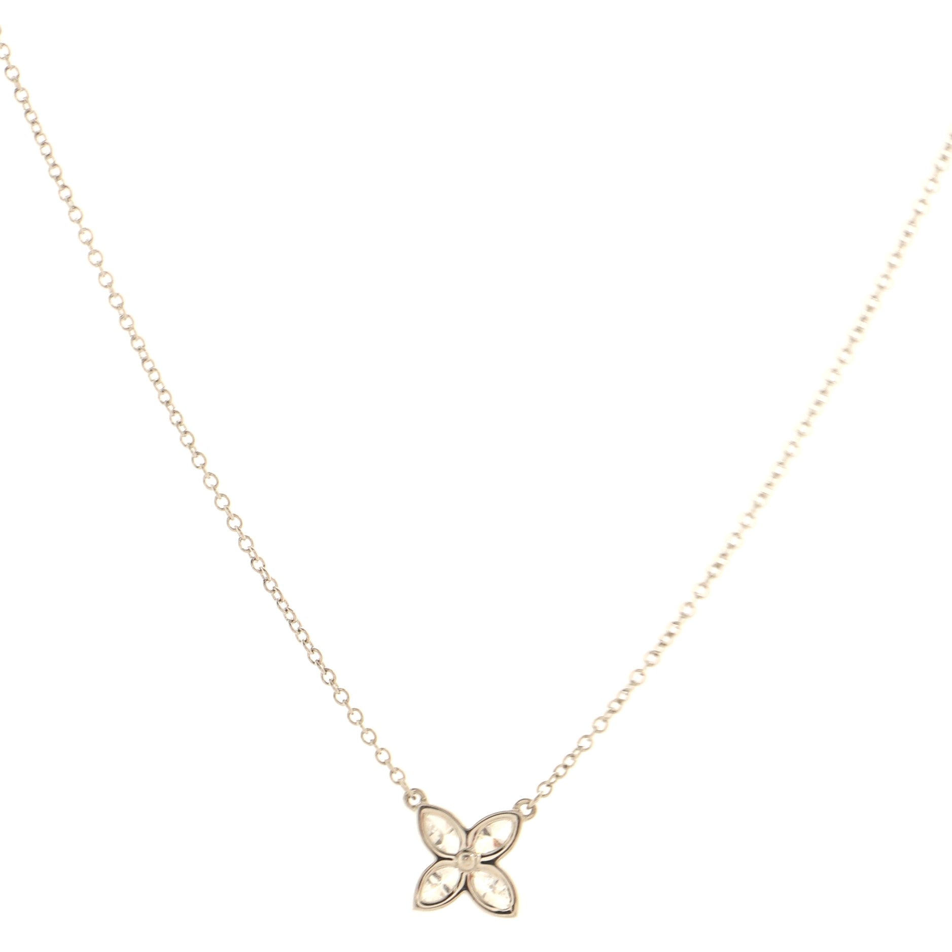 Bezel Set Victoria Pendant Necklace Platinum and Diamonds Small