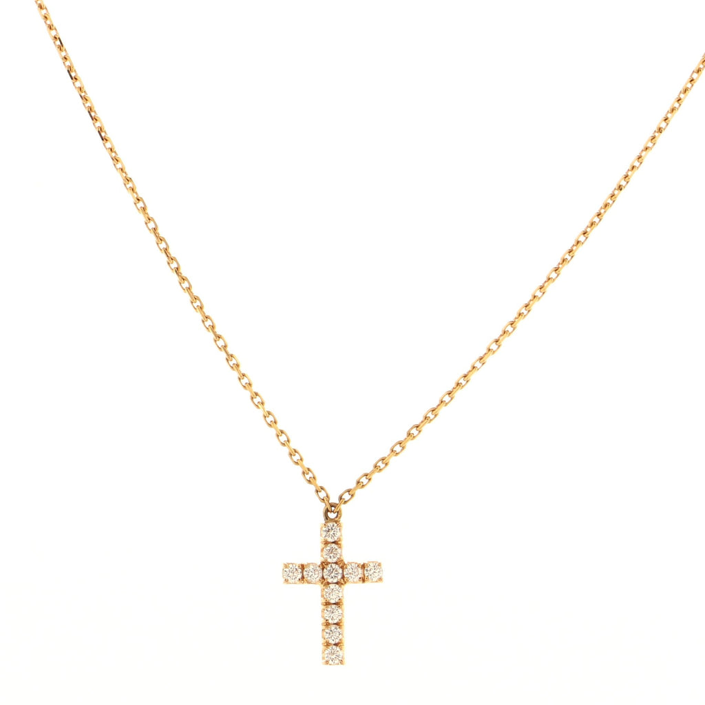Cross Pendant Necklace 18K Yellow Gold with Diamonds