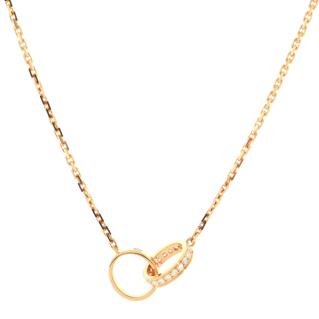 Love Interlocking Necklace 18K Rose Gold with Diamonds