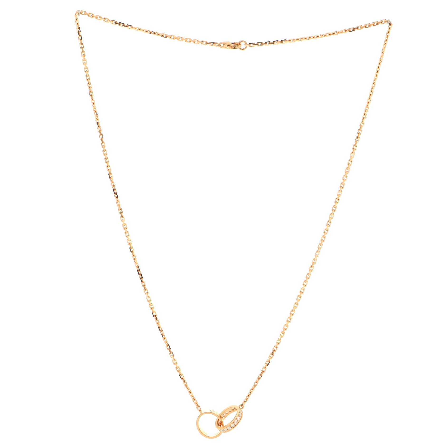 Love Interlocking Necklace 18K Rose Gold with Diamonds