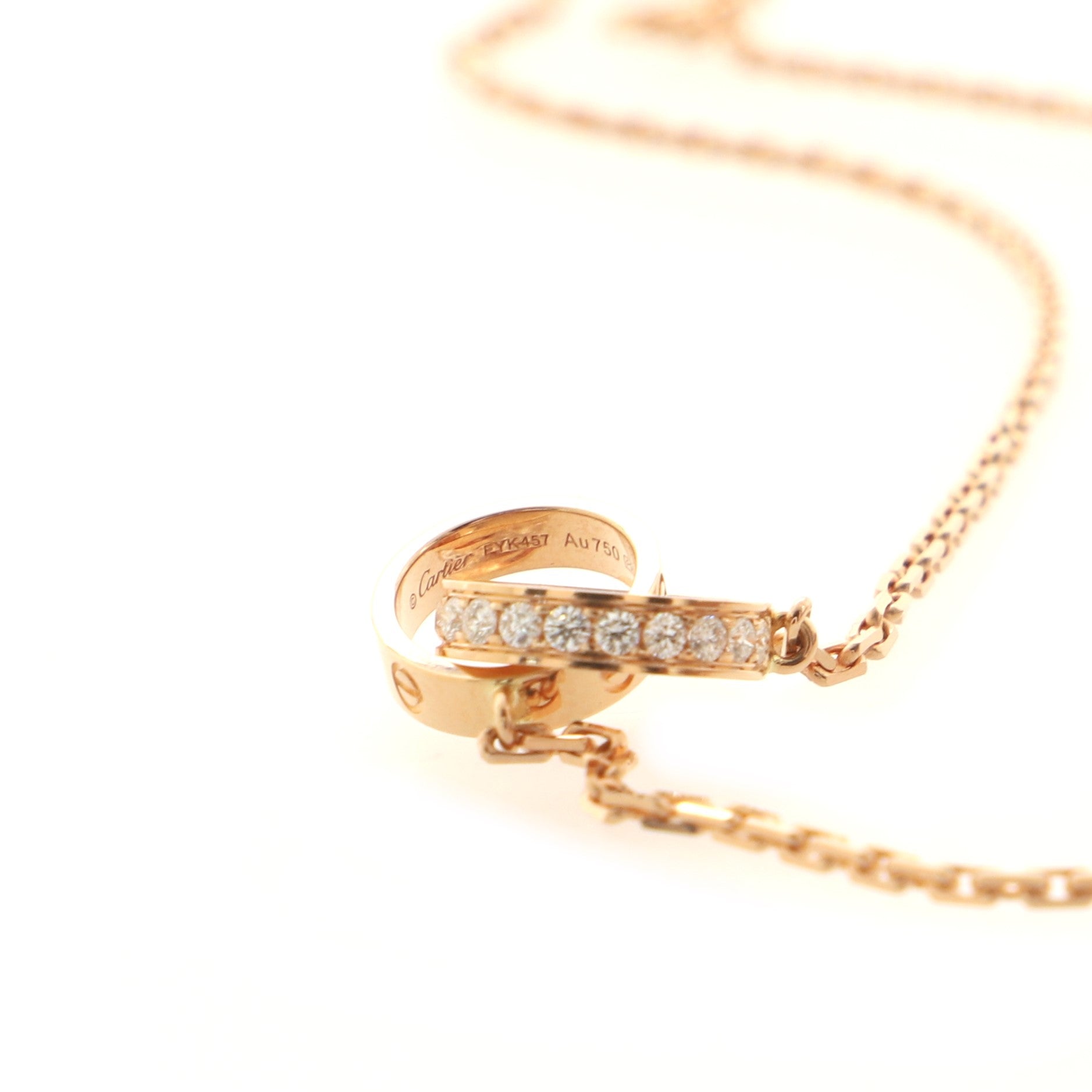 Love Interlocking Necklace 18K Rose Gold with Diamonds