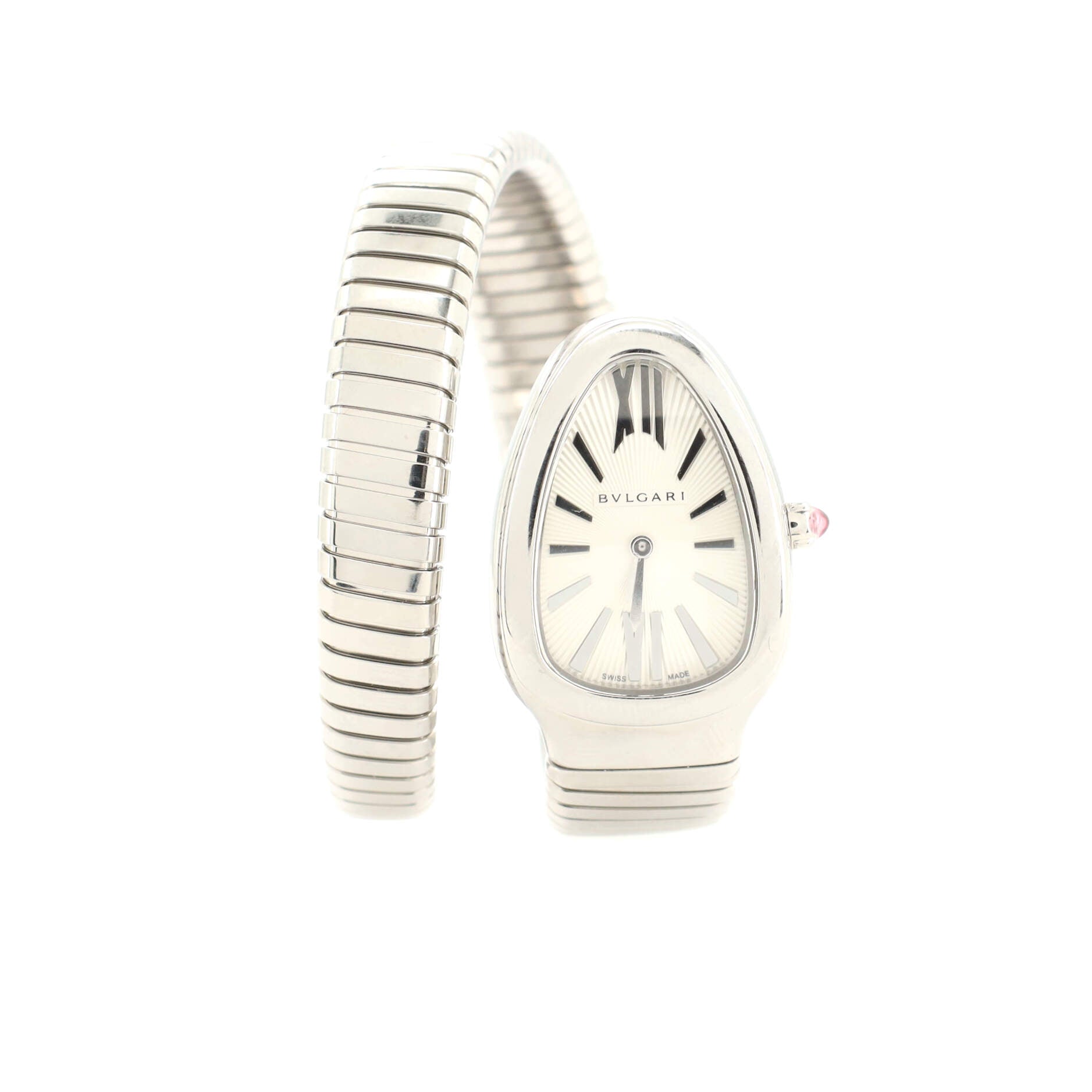 Serpenti Tubogas Single Spiral Quartz Watch Stainless Steel 23