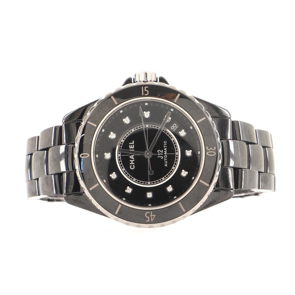 J12 Automatic Watch Ceramic and Stainless Steel with Diamond Markers 38