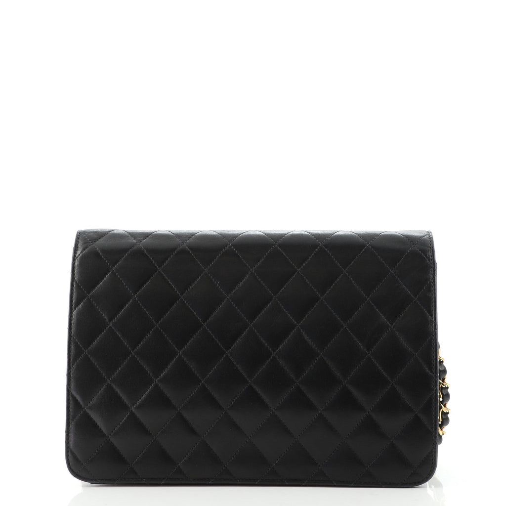 Vintage Clutch with Chain Quilted Leather Medium
