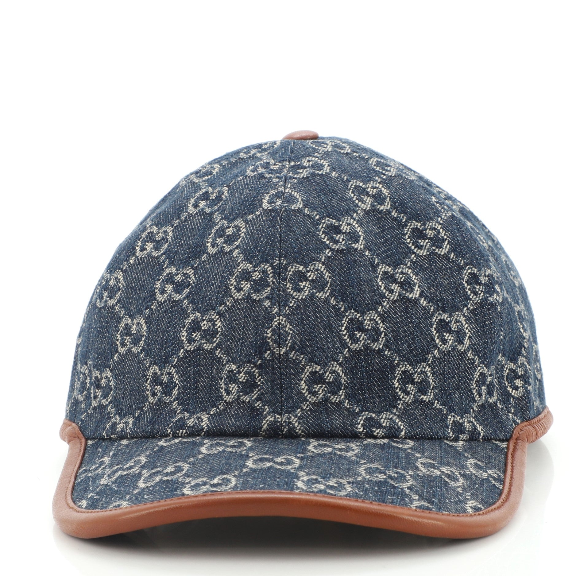 Baseball Cap GG Denim with Leather XXL