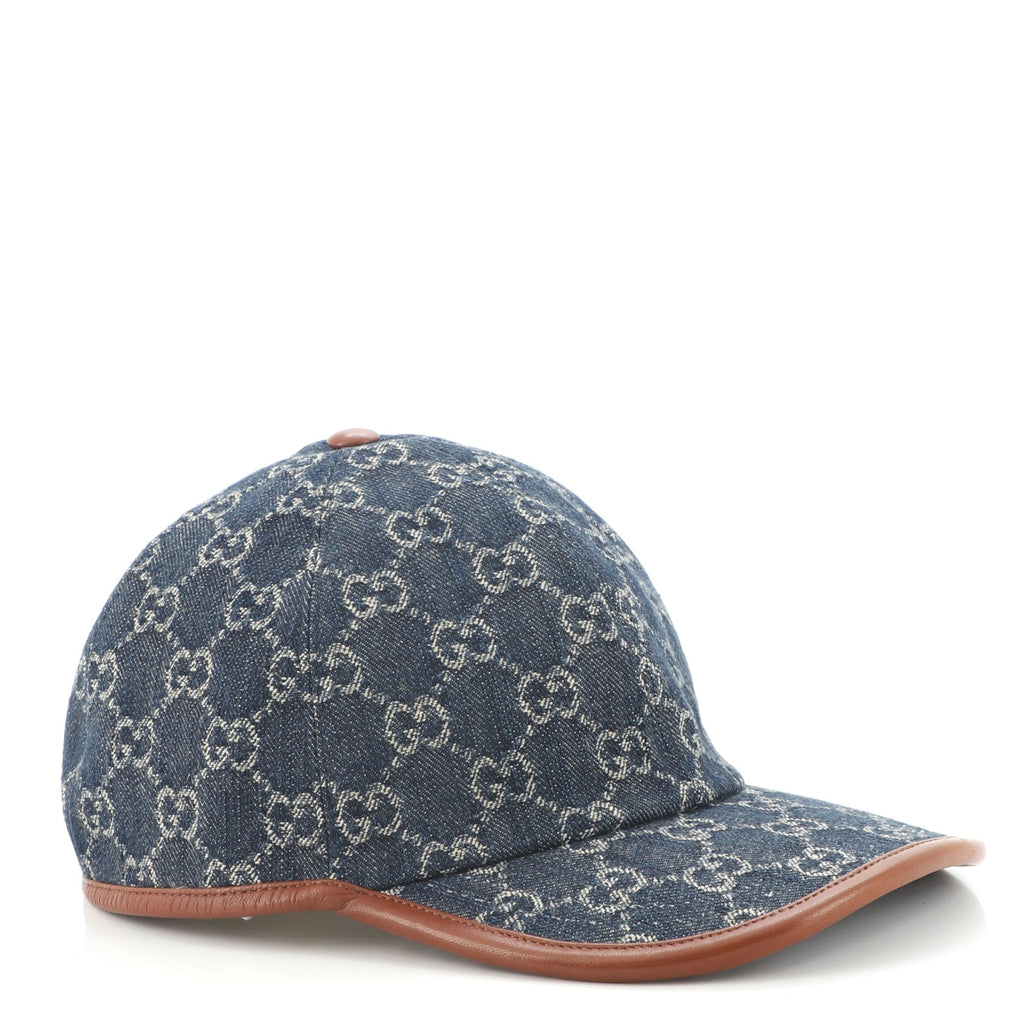 Baseball Cap GG Denim with Leather XXL