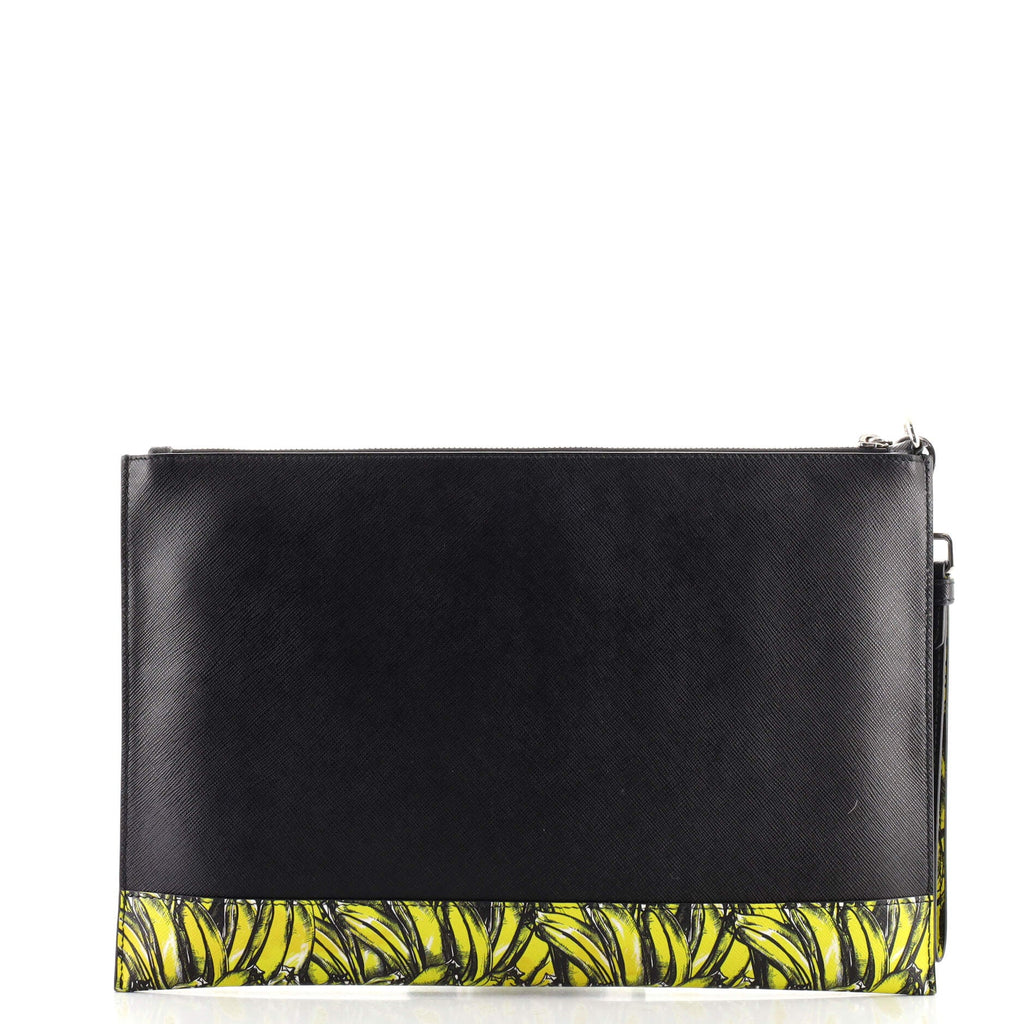 Wristlet Clutch Printed Saffiano Large